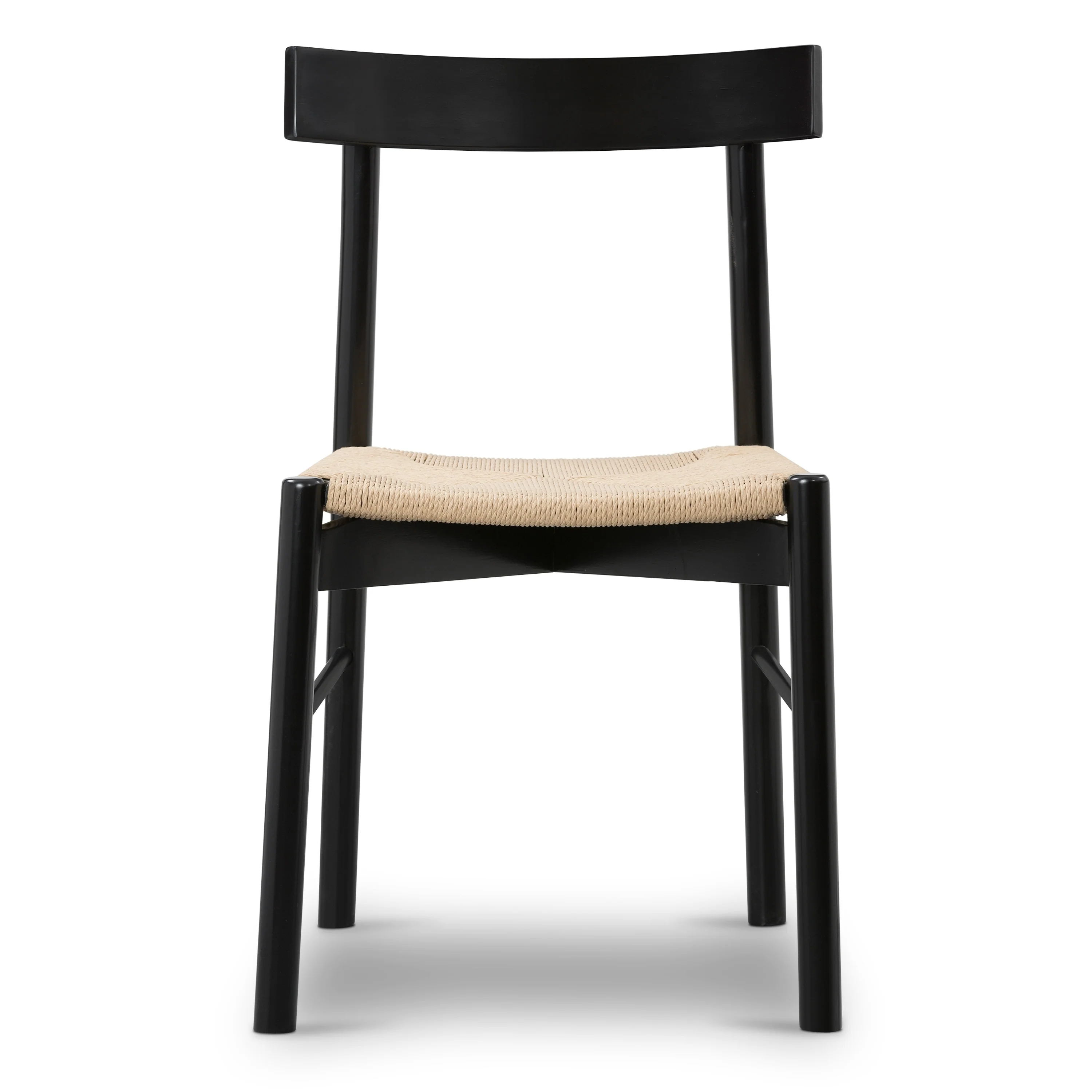 Poly & Bark Hamm Dining Chair - Solid Wood with Woven Seat