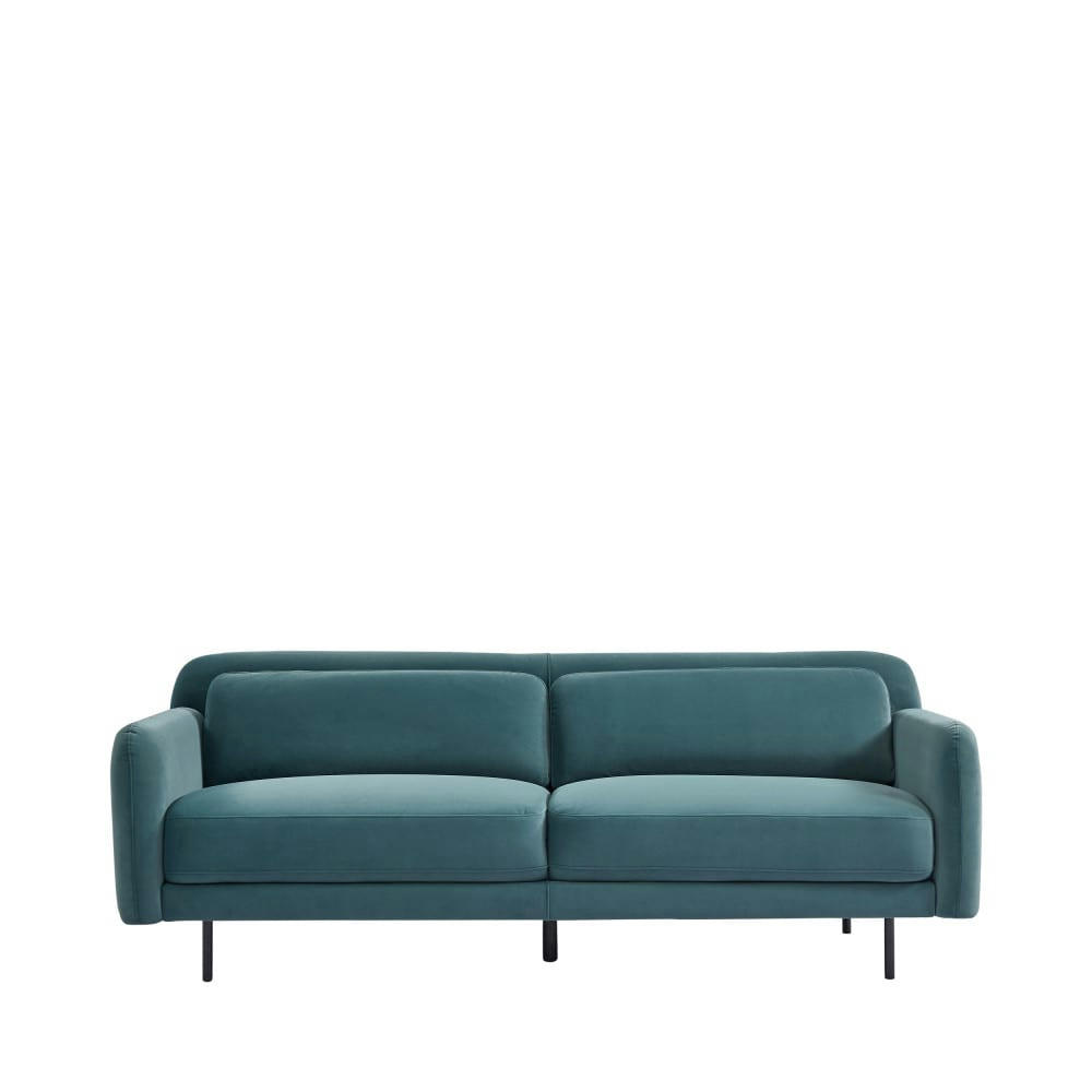 HANI - Canapé 3 places en velours vert eucalyptus