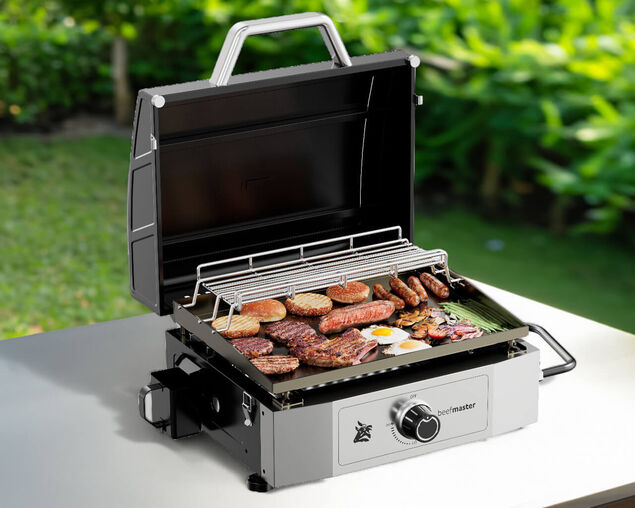 Beefmaster Griddle 1 Burner Flat Top Portable BBQ With Flame Failure