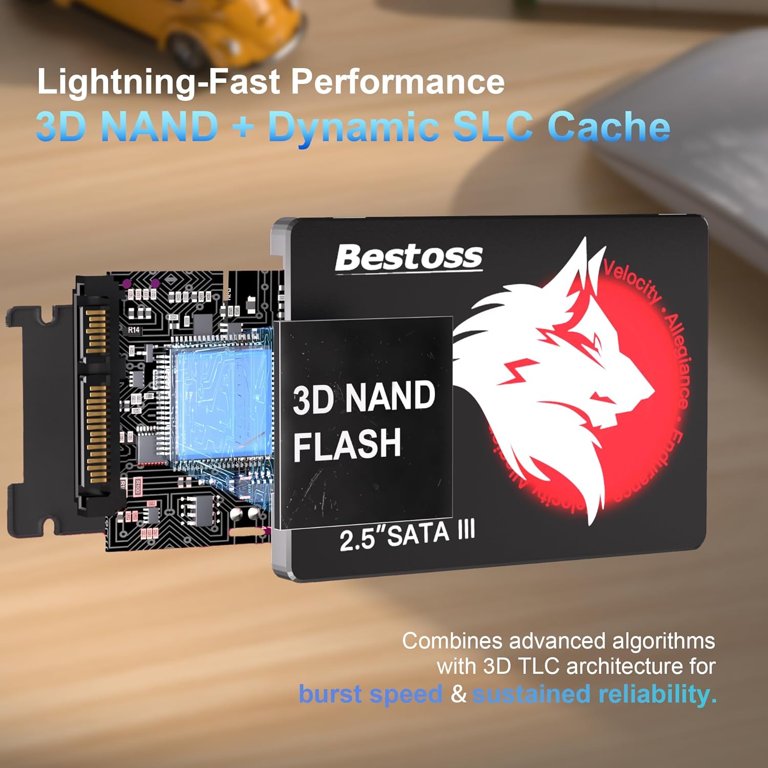 Bestoss SSD 1TB 2.5 Inch Internal Hard Drive for Pc or Laptop, SATA III 6Gb/s Internal State Drive, Up to 550MB/s, Computer Storage Upgrade for Office, Students, Home Entertainment