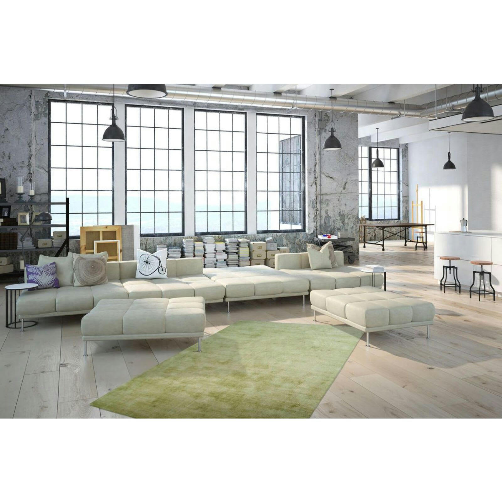 LUXE 110 - Tapis fait main Viscose Vert