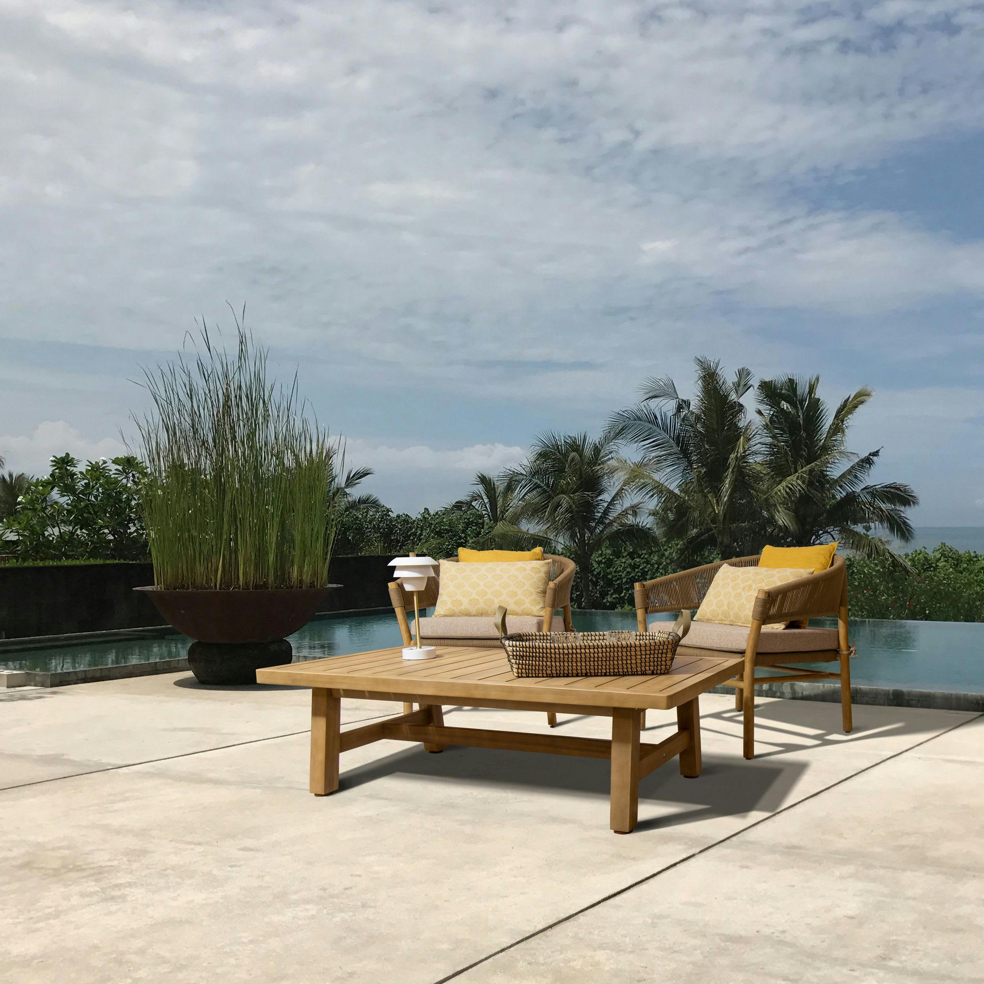 PANAMA - Salon de jardin en bois et corde 2 places