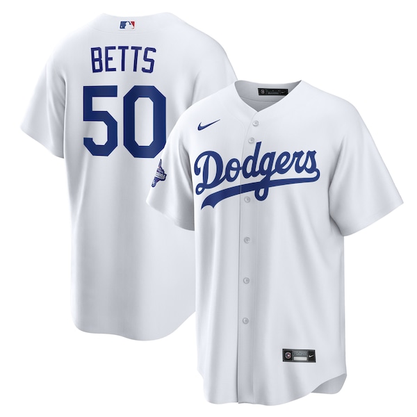 Mookie Betts Los Angeles Dodgers Nike Home 2025 World Series Champions Replica Jersey - White