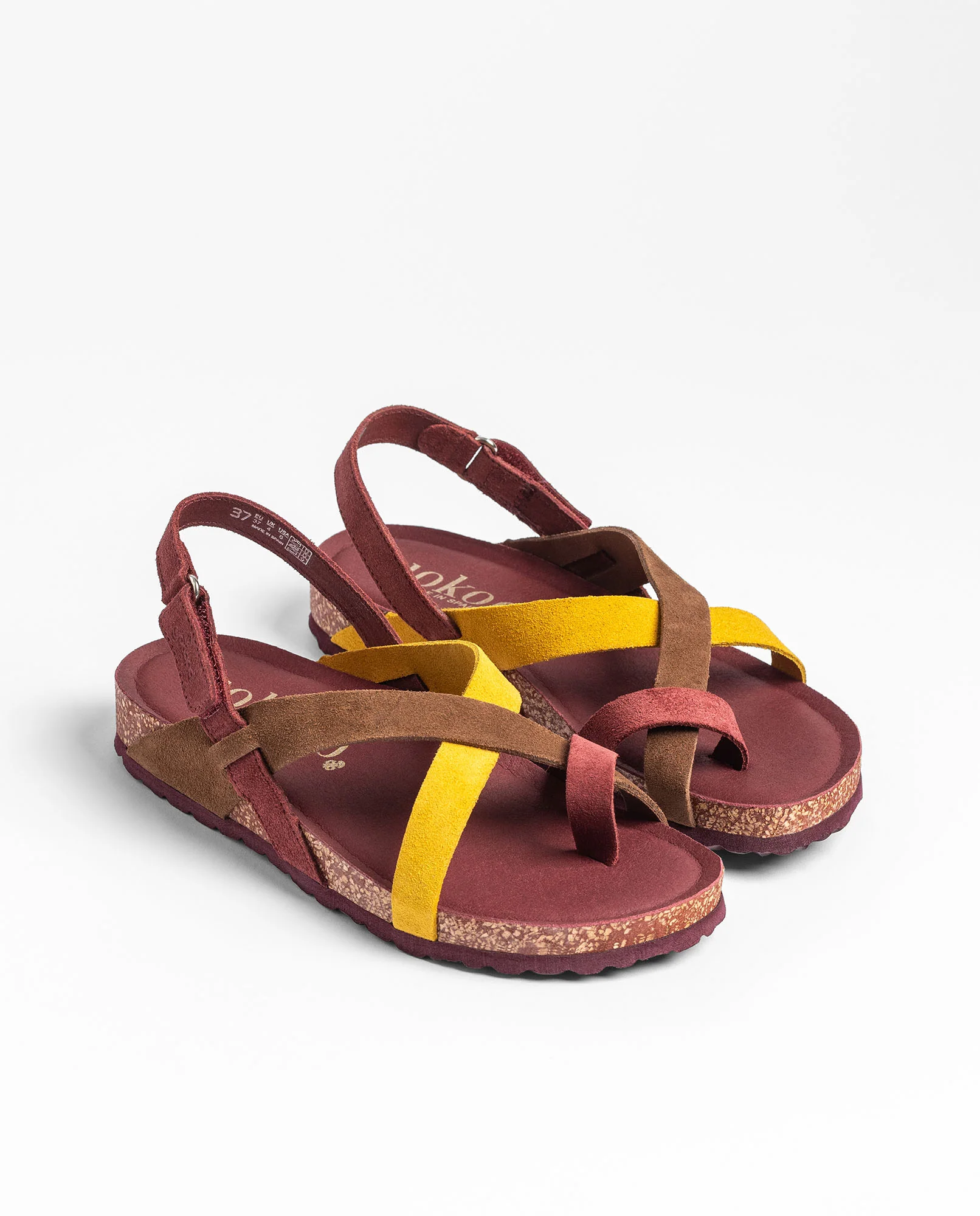 Sandalia plana ONLY-718 burdeos