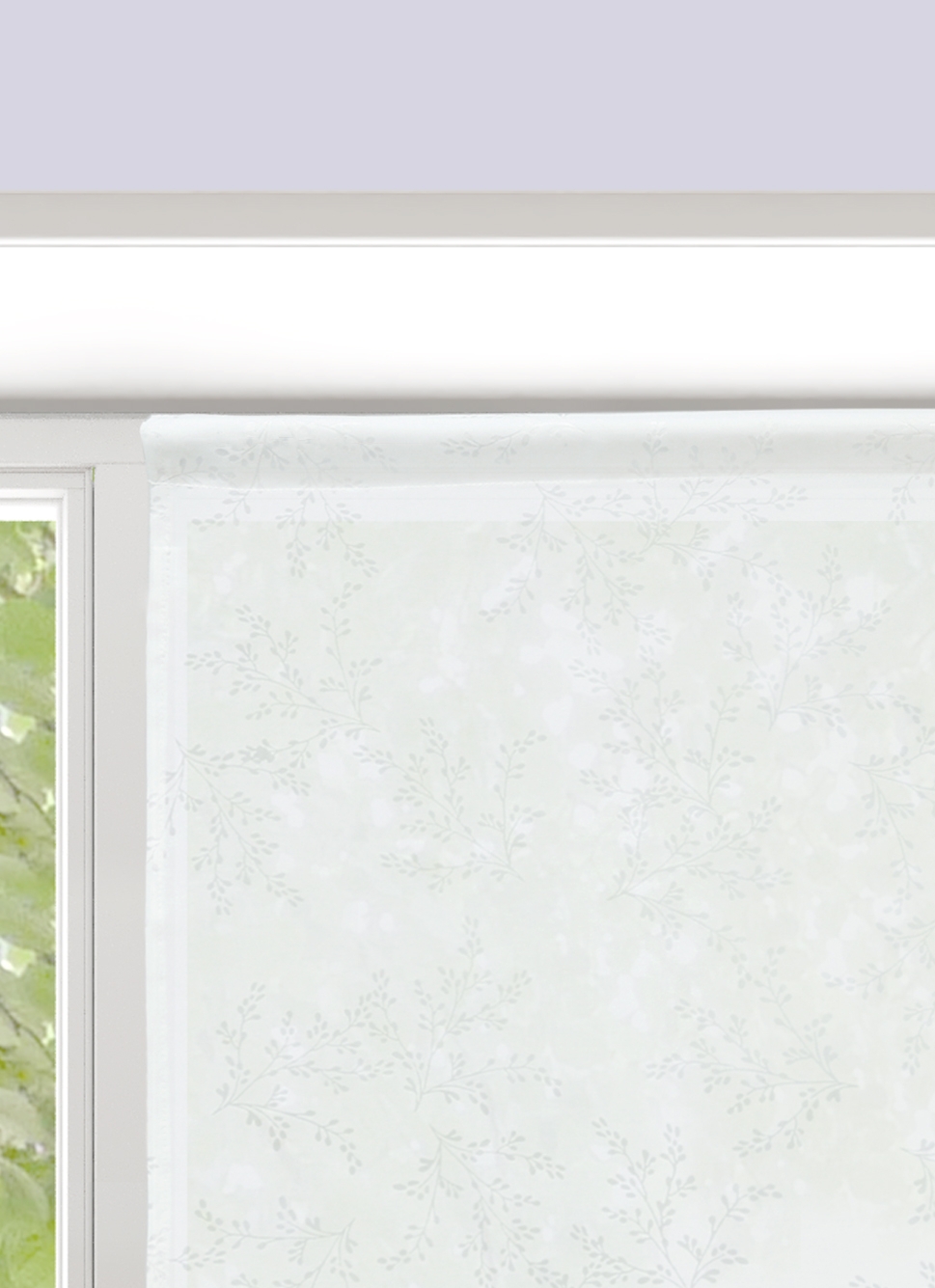 VITRAGE DÉVORÉ IMPRIMÉ FLORAL L60 X H120 CM BLANC