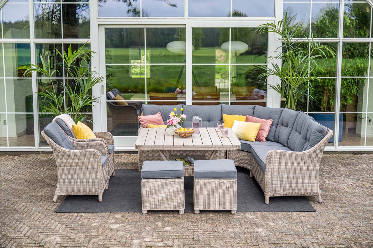 Garden Impressions loungetafel Nova vintage willow 126,5x126,5 cm