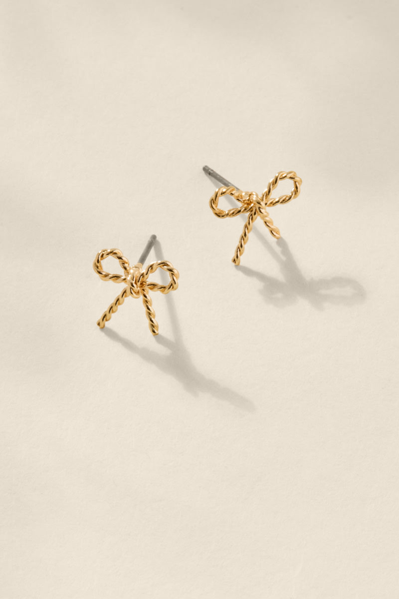 Cindy Rope Bow Stud Earrings