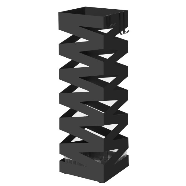 Parasolnik czarny nowoczesny ażurowy Loft 49 cm