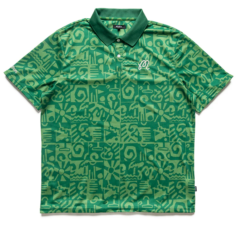 Malbon Golf Mezzo Performance Pique Printed Polo - Kelly Green