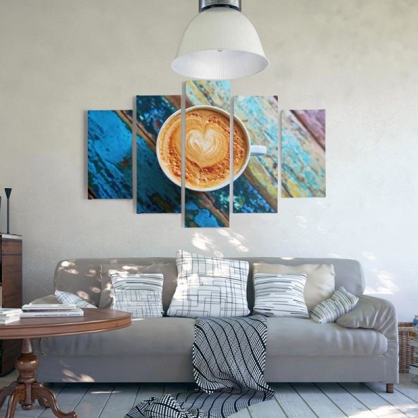 Feeby Obraz 5 częściowy na płótnie Kawa 2 100x70