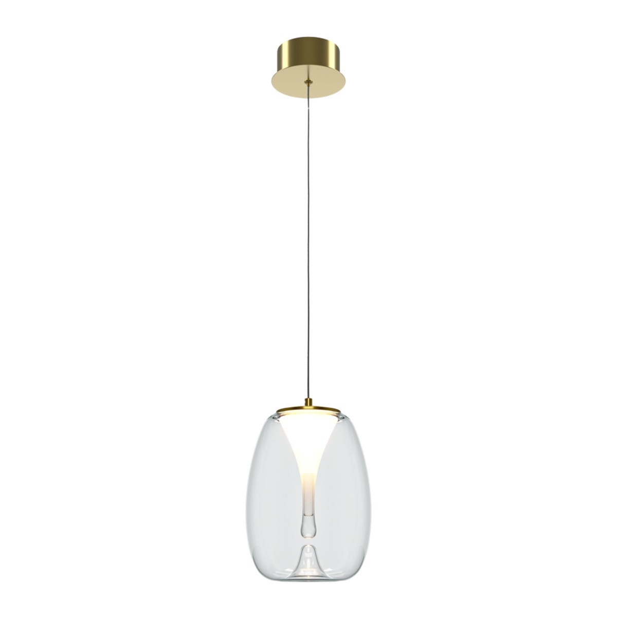 Lampa wisząca Splash złoto-przezroczysta LED 1x7W Ciepła biel 620lm Maytoni