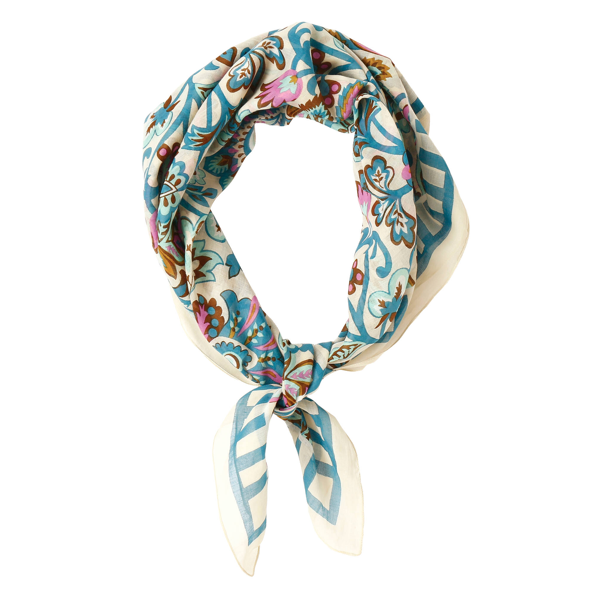 Foulard en voile de coton, imprimé fleurs