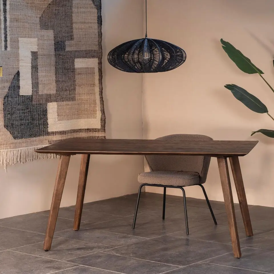 Eettafel Donkerbruin - 160x90x76cm - Mangohout - Tafel Oslo