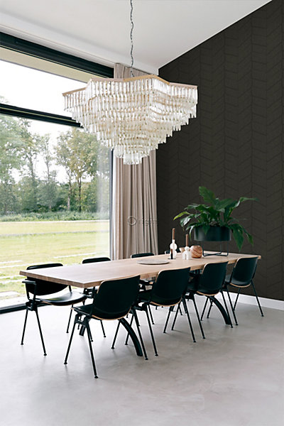 Origin Wallcoverings papier peint motif de carrellages avec imitation peau de serpent brun foncé 53 cm x 10.05 m