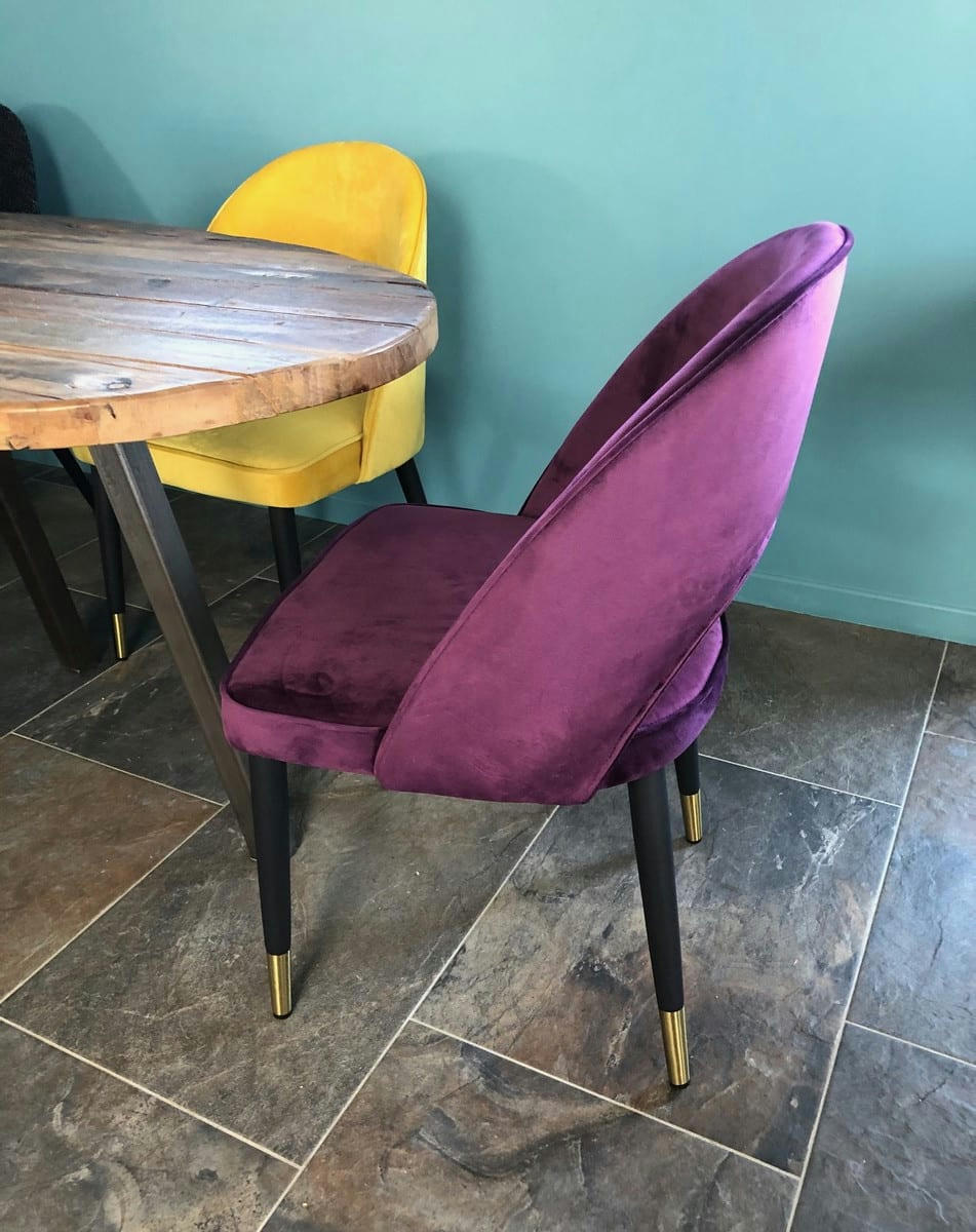 ARDEC - Chaise de salle a manger en velours violet