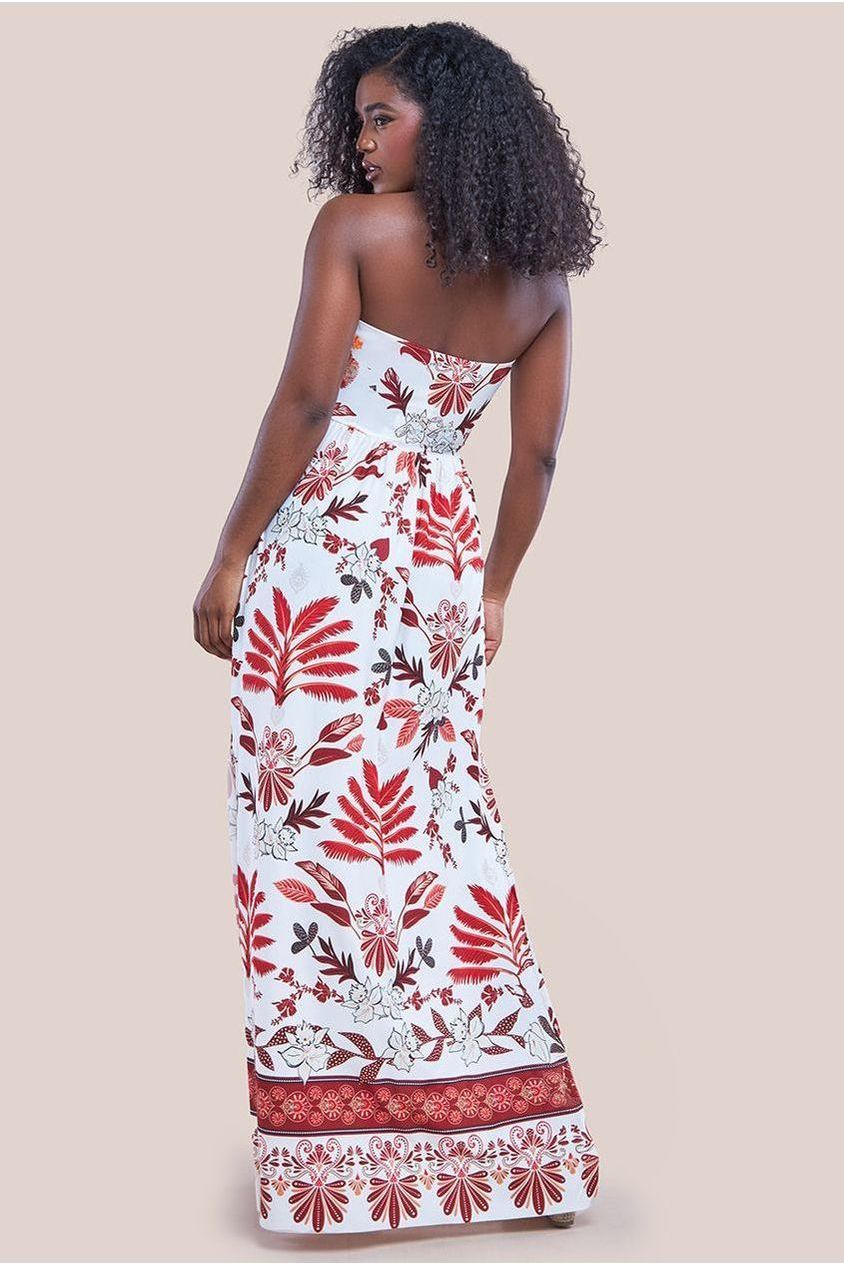 Goddiva Printed Tie Back Maxi