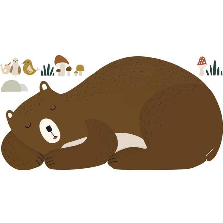 FOREST HAPPINESS - Sticker ours Forest Happiness (86 x 45 cm)