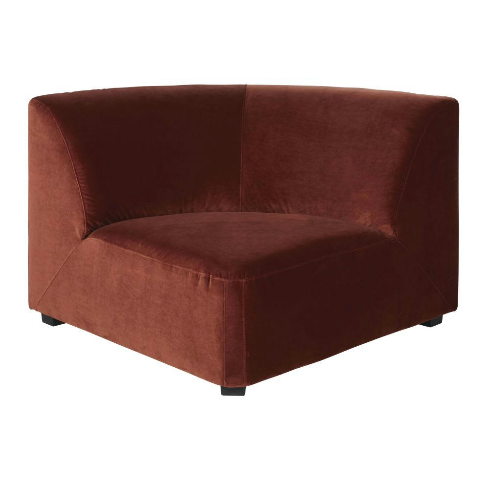 Virgile - Angle pour canapé modulable en velours terracotta