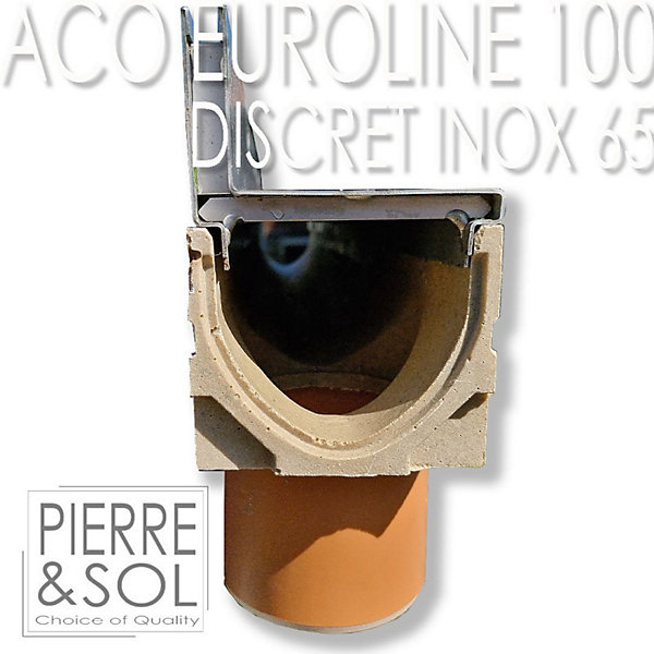 Caniveau à fente - Euroline Discret Inox - ACO -Euroline 100 Caniveau de 100 cm Discret 105 - Hauteur Fente 10,5 cm