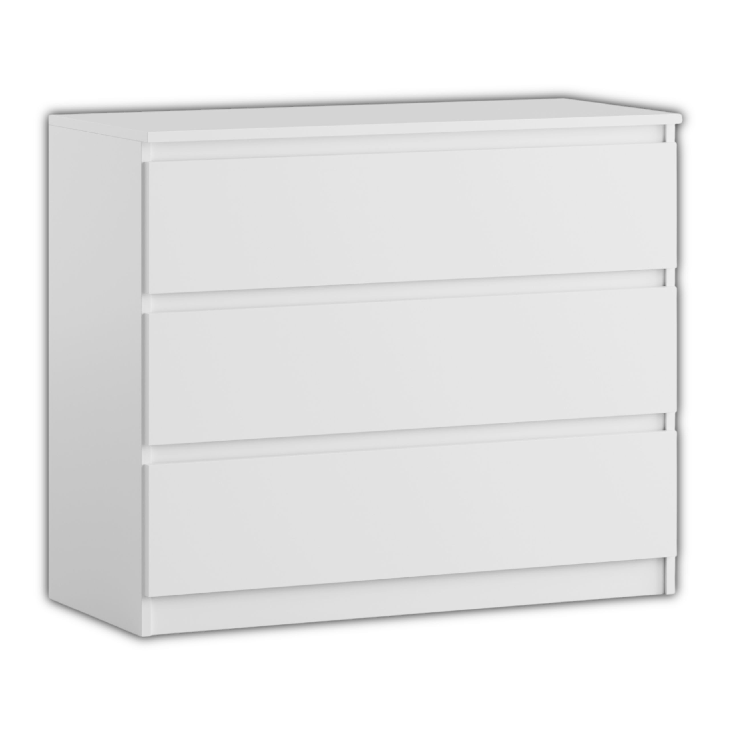 Komoda BASIC 3 szuflady – Biały | 90x75x40 cm