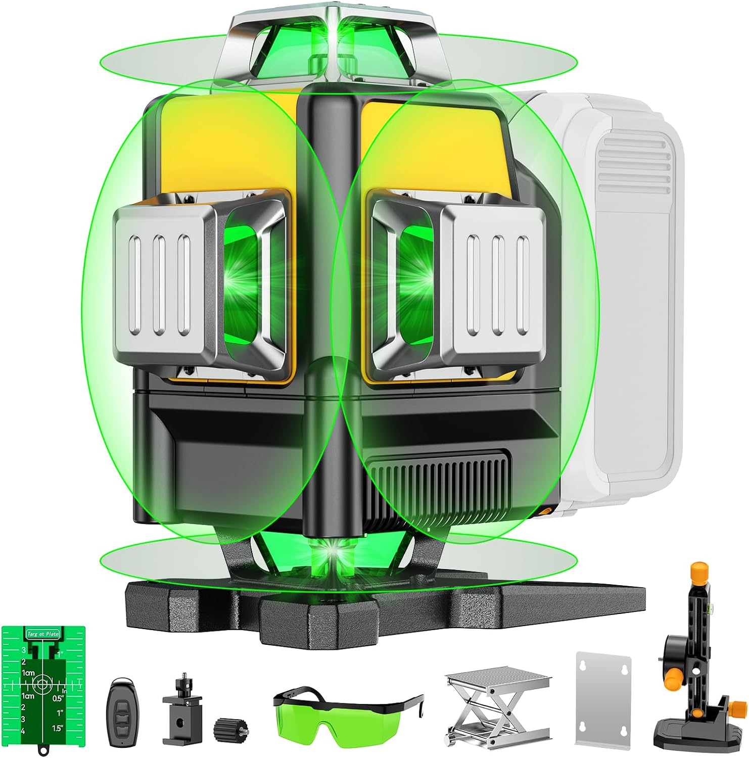 DIYtoolifz Laser Level Compatible with DeWalt 20V Battery, 4D 4x360° Self Leveling, 4 Way Green 16-Line Lazer Leveler Tool for Construction Project, Floor Tile, Home Renovation, Indoor Use, NO Battery