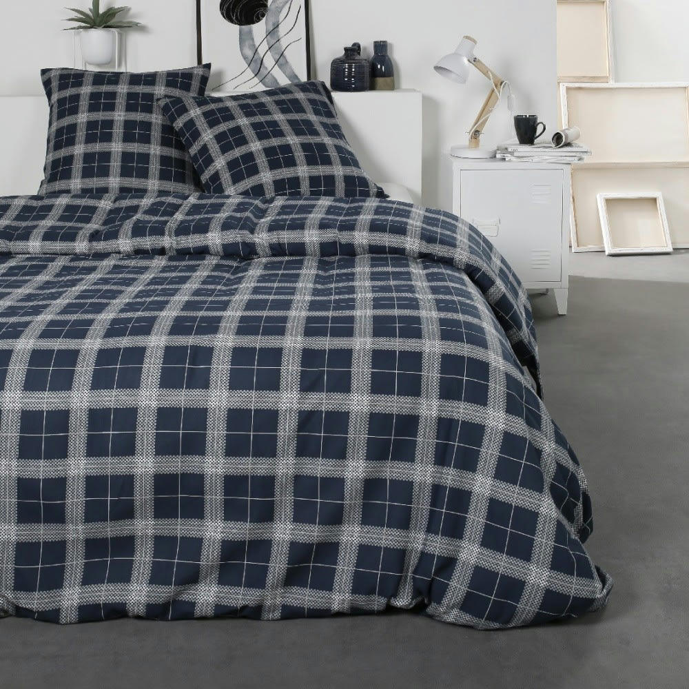 - Parure de couette 100% coton flanelle imprimée 260x240 2 taies