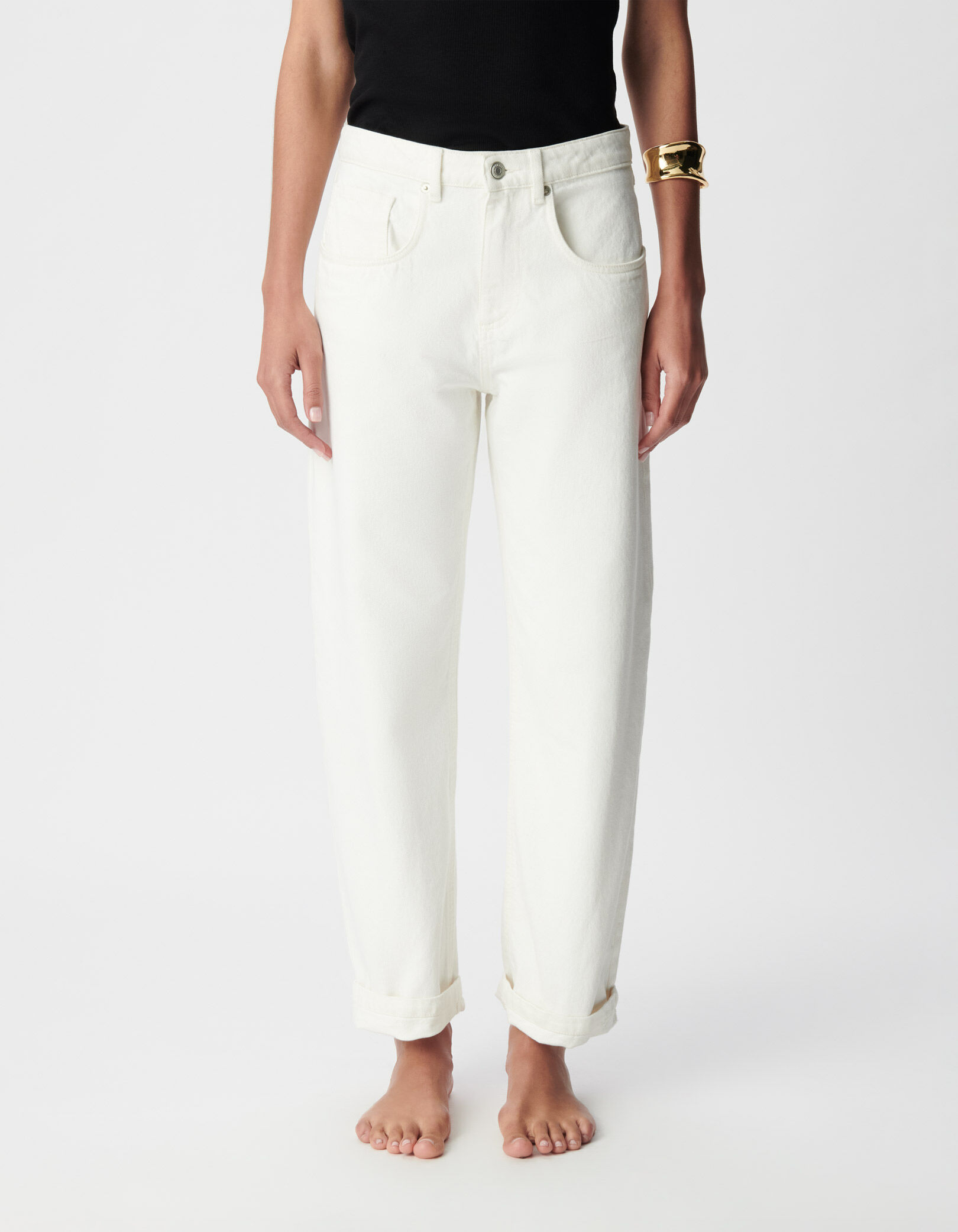 Jean droit blanc 7/8e Anders Femme