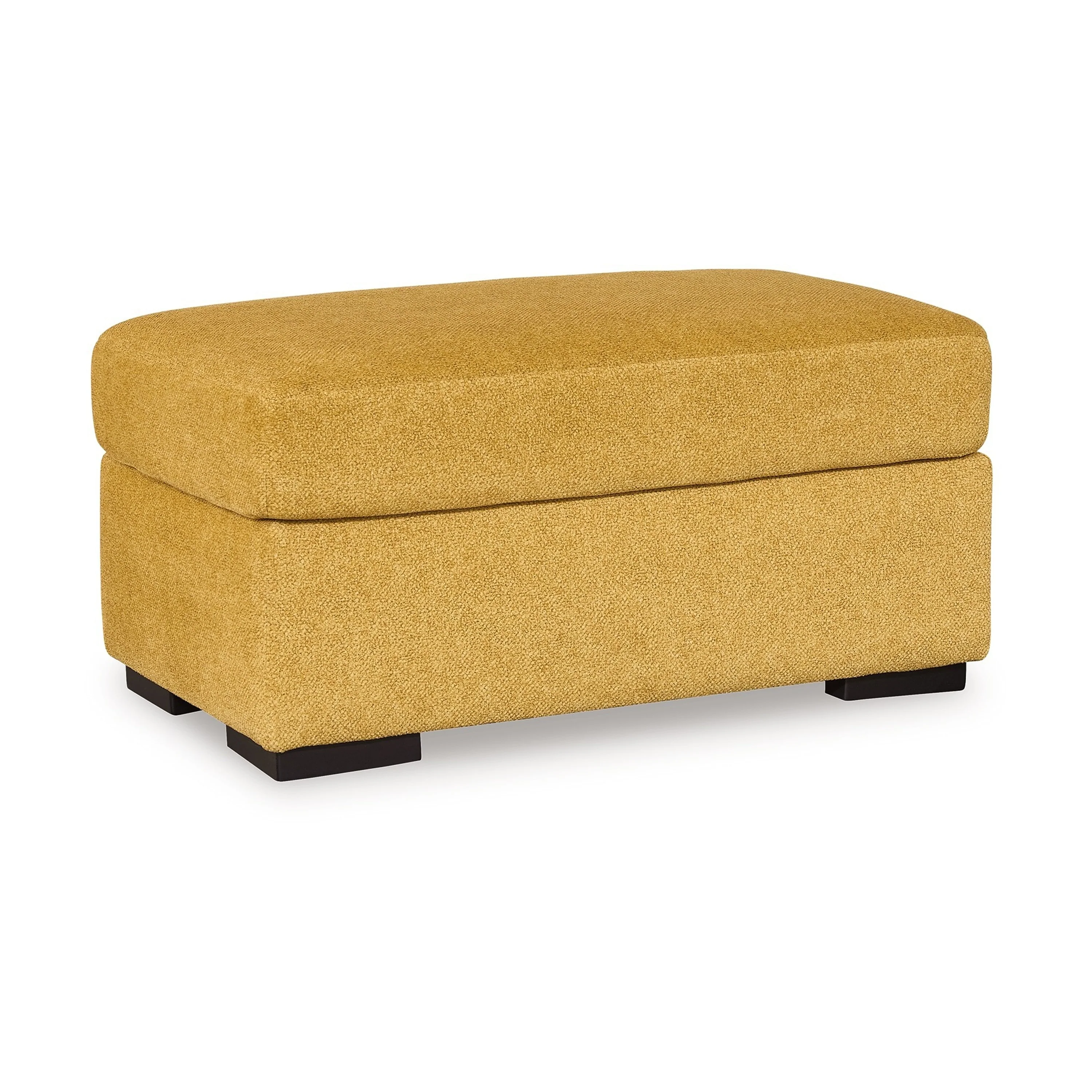 Viena Rectangular Accent Ottoman, Soft Yellow Faux Velvet 24x39 Inch