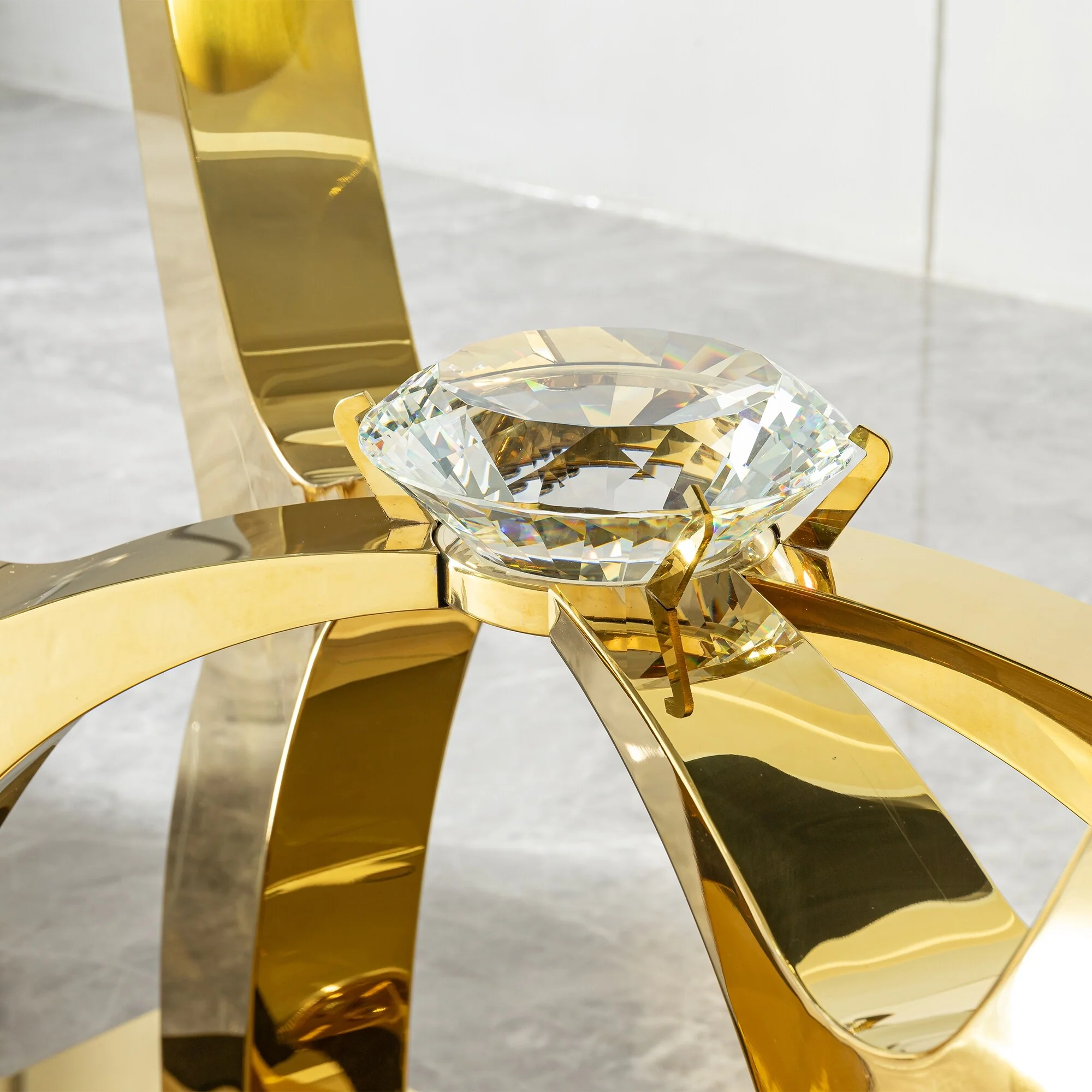 Stainless Steel Dining Table With Tempered Glass Top