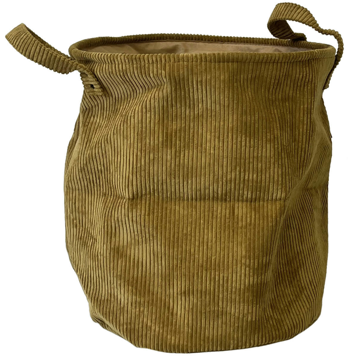 COZY - Corbeille à linge en velours côtelé bronze