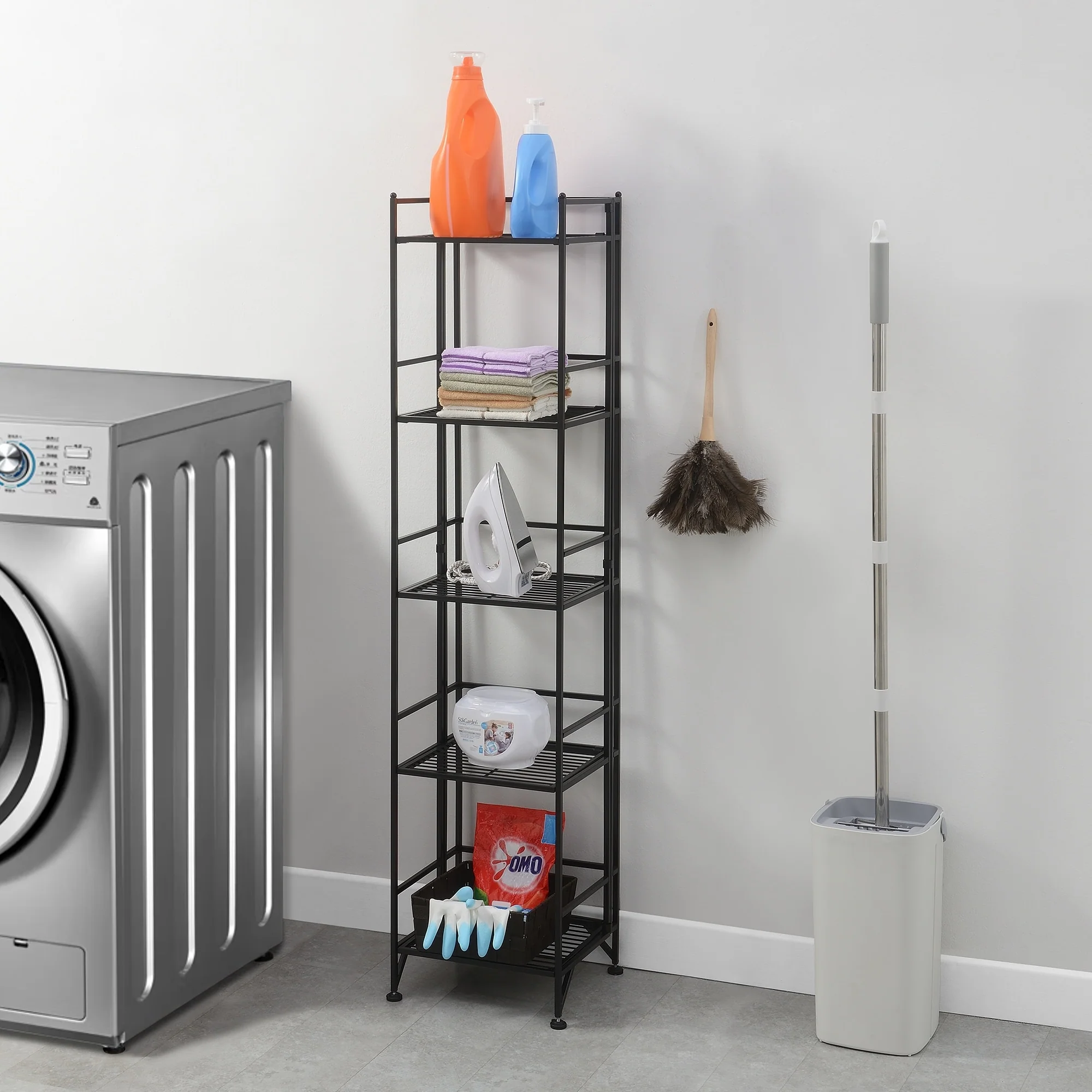 Convenience Concepts Xtra Storage 5 Tier Folding Metal Shelf