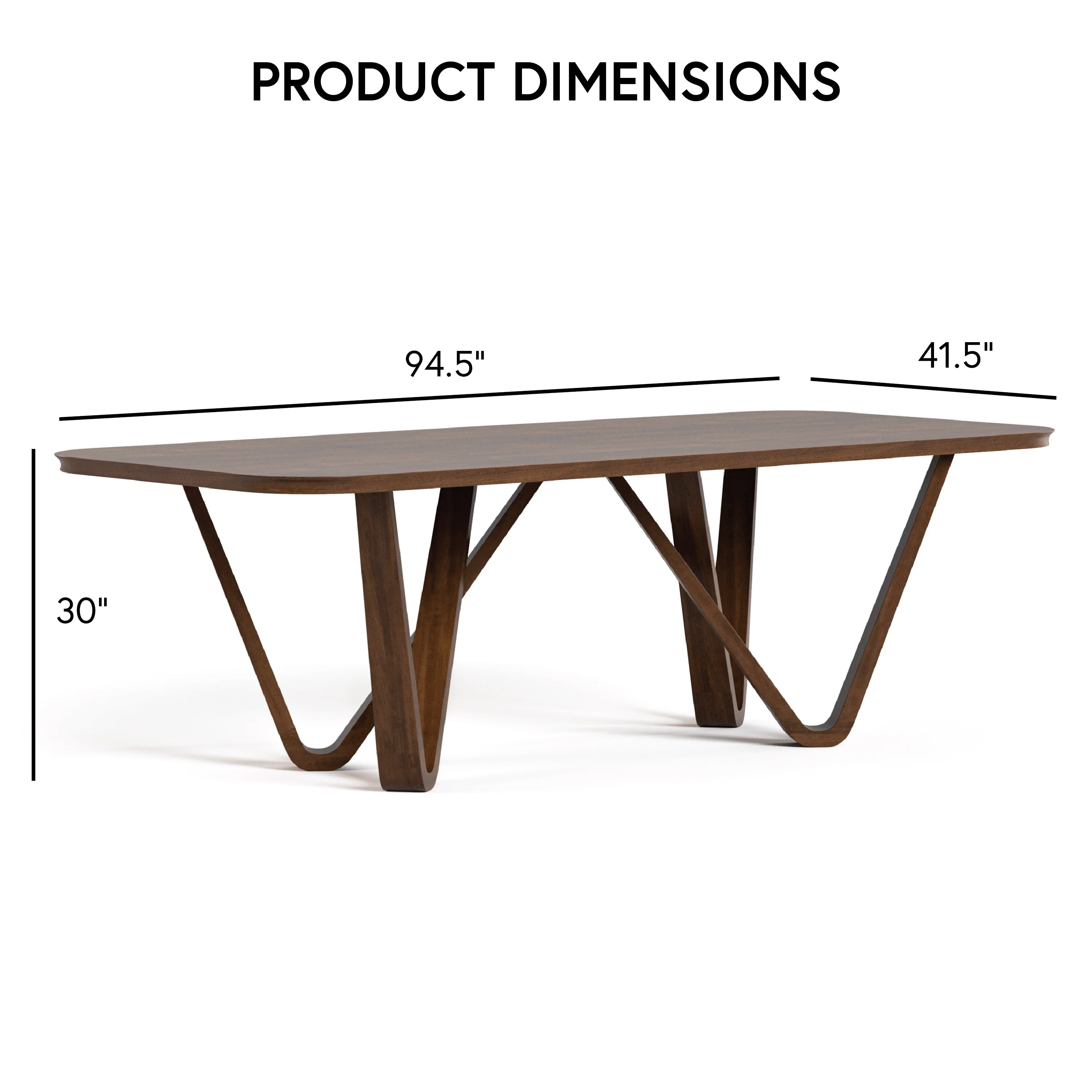 Furniture of America Abigail I Mid-Century Modern 7-Piece Rich Walnut Solid Wood Dining Set