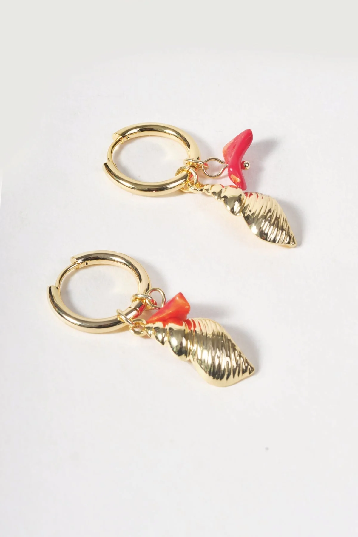 Gold Shell Drop Earrings
