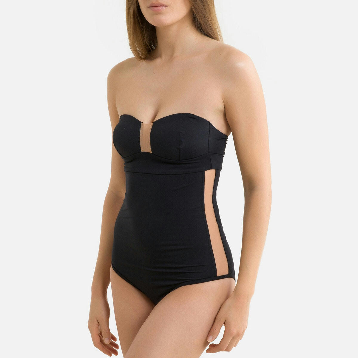 Maillot de bain 1 pièce bustier, polyamide recyclé
