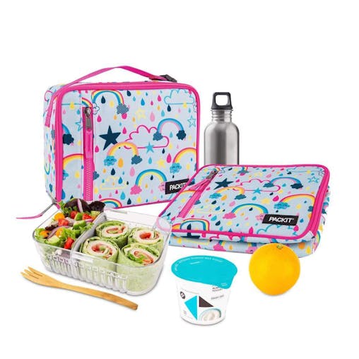 PackIt Classic Cooler Lunch Box Bag Freeze and Go - Rainbow Sky