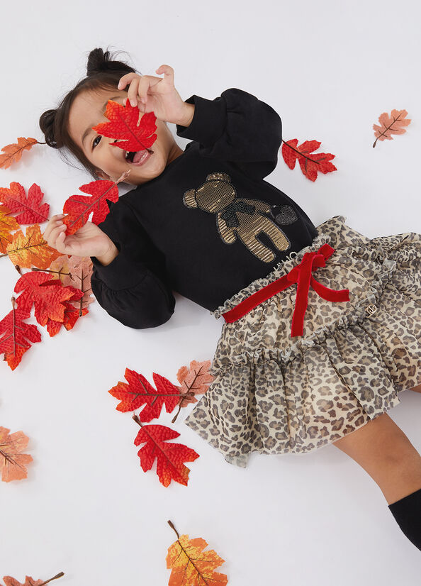 Felpa in cotone con paillettes