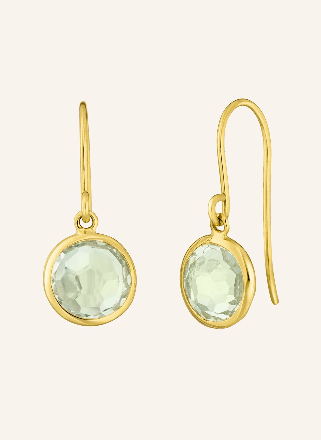 Leaf Ohrhänger GREEN AMETHYST aus 14 Karat Gelbgold