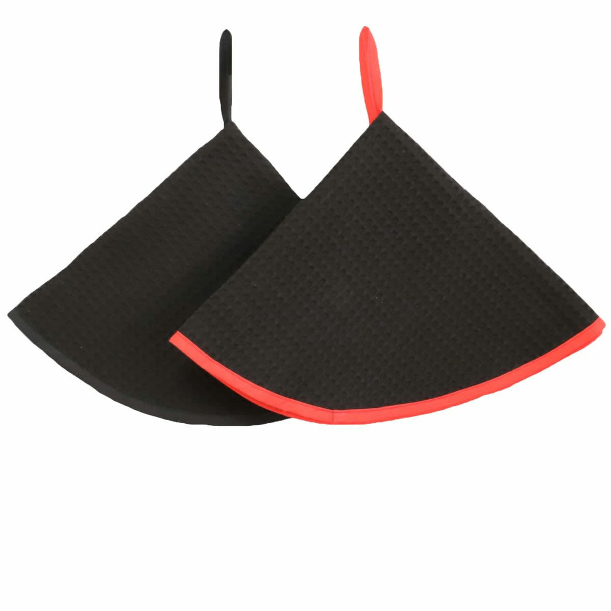 HOME - Lot de 2 essuies mains en coton noir