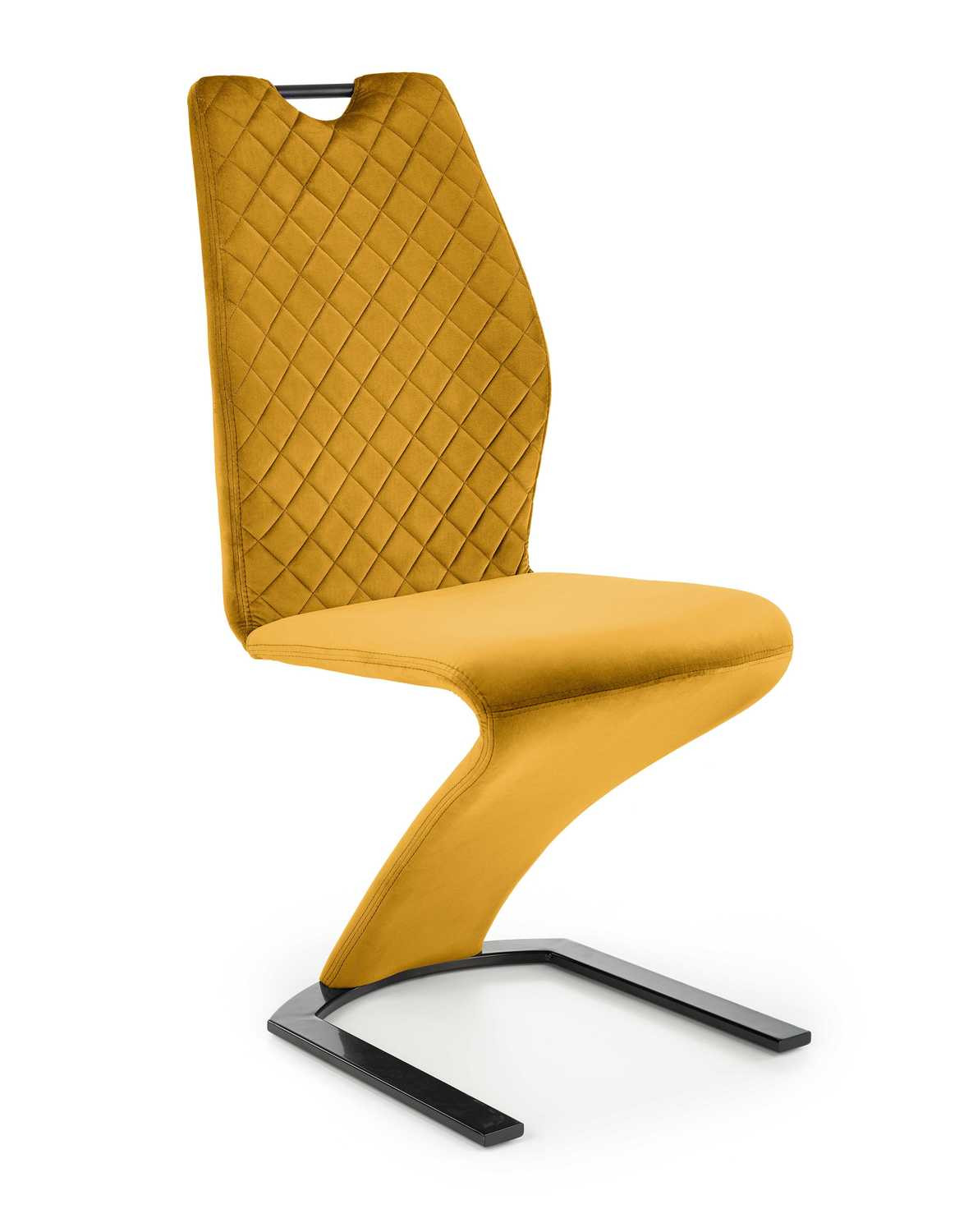 Krzesło tapicerowane K442 VELVET musztardowy