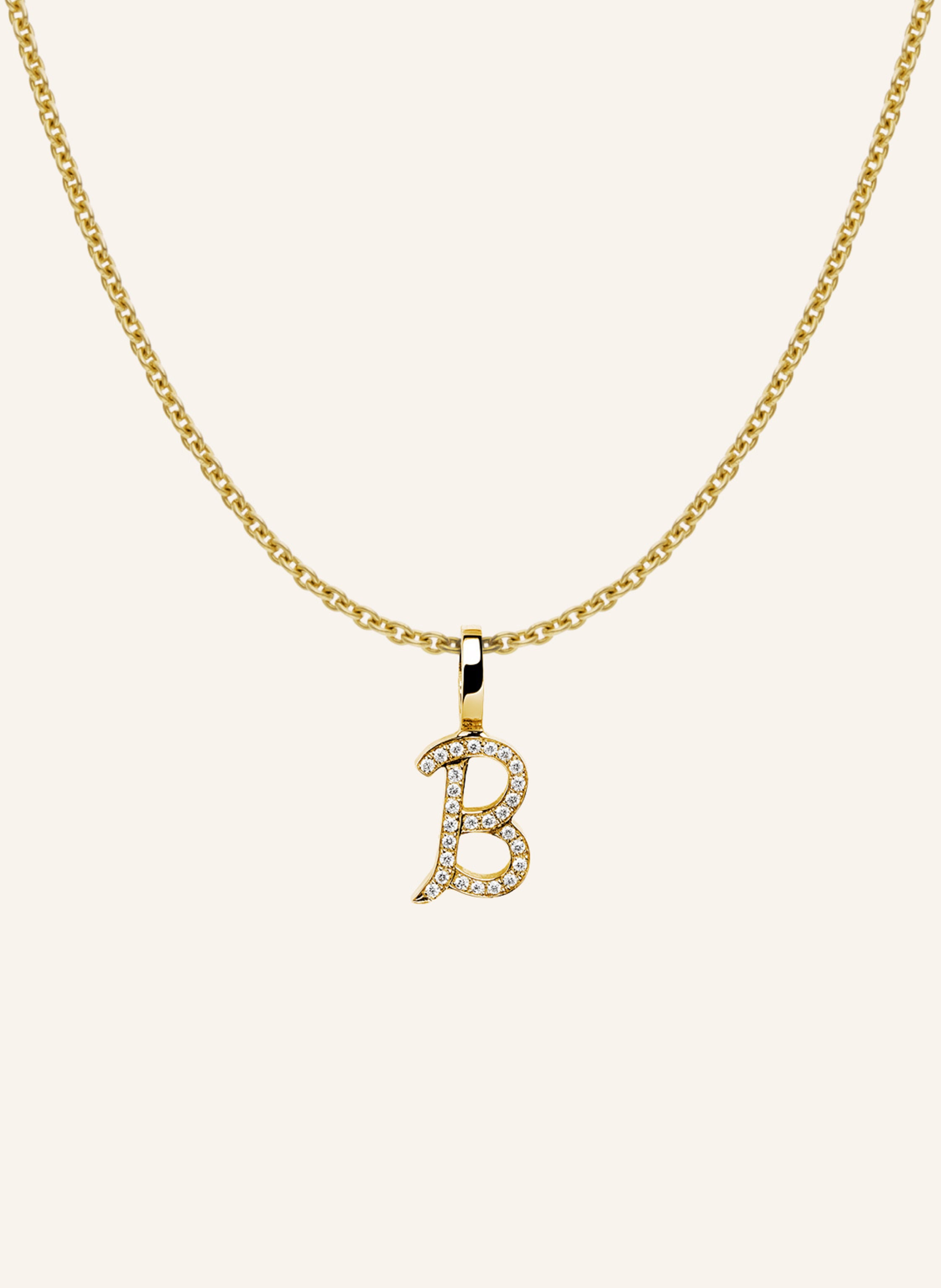 CADA Kette TINY DIAMOND LETTER B