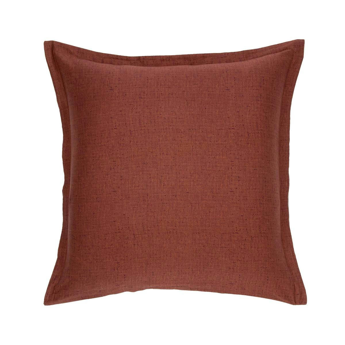 COEUR VAILLANT - Taie d'oreiller en satin de coton lavé beige 65 x 65 cm