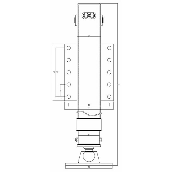 Béquille hydraulique 90x90 mm avec clapet 2t945