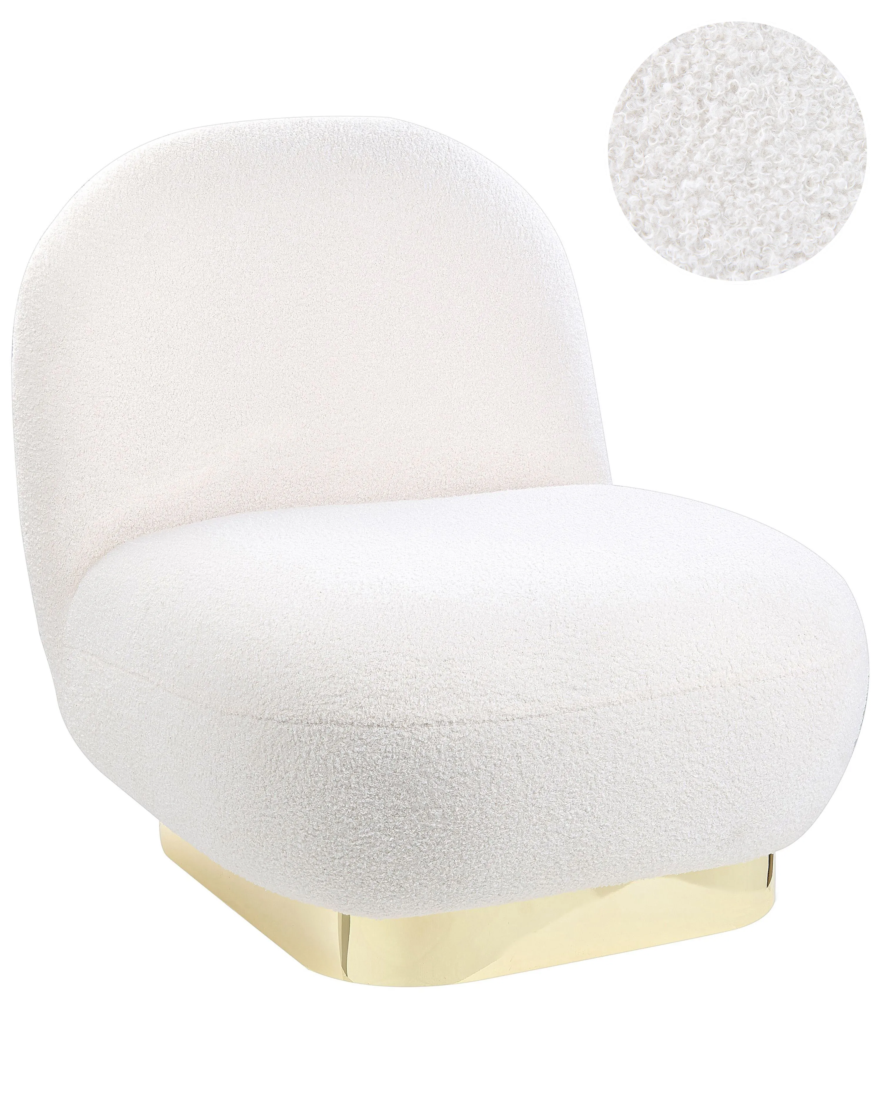 Armchair LOVIISA Boucle White