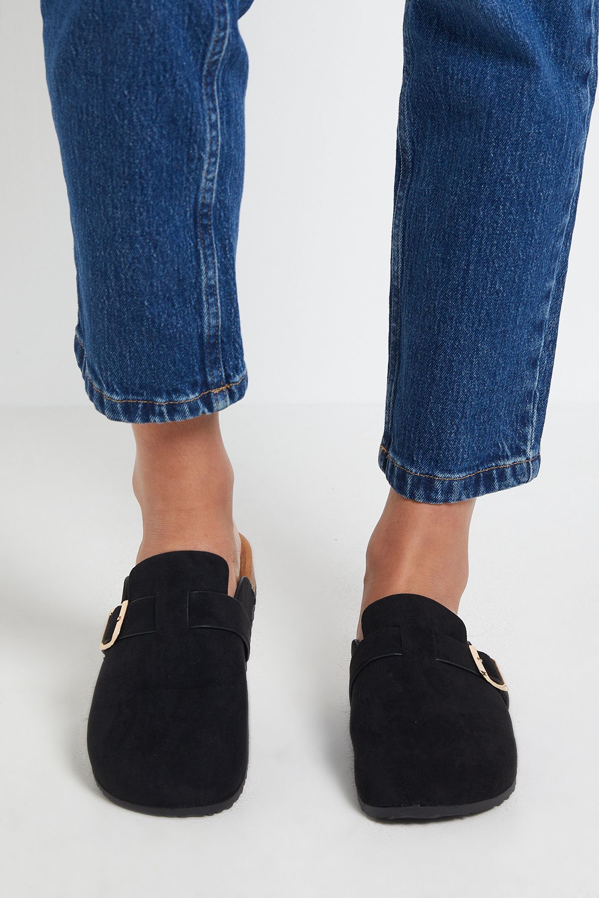 Dorothy Perkins Aveline Faux Suede Closed Toe Footbed Mules