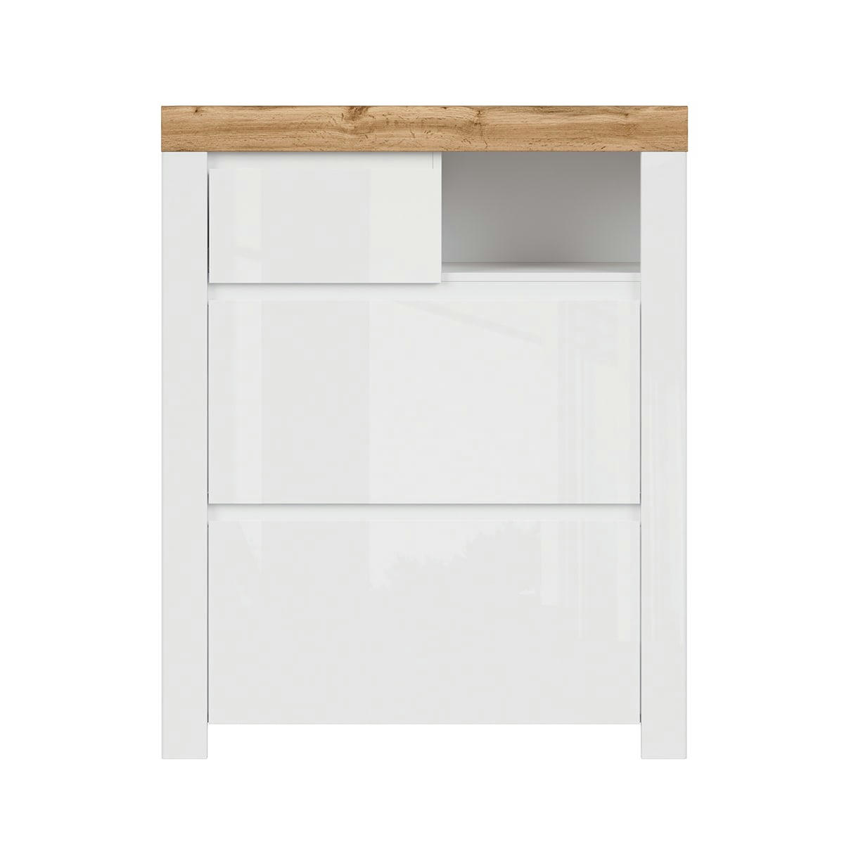 - Meuble chaussures haut blanc et naturel