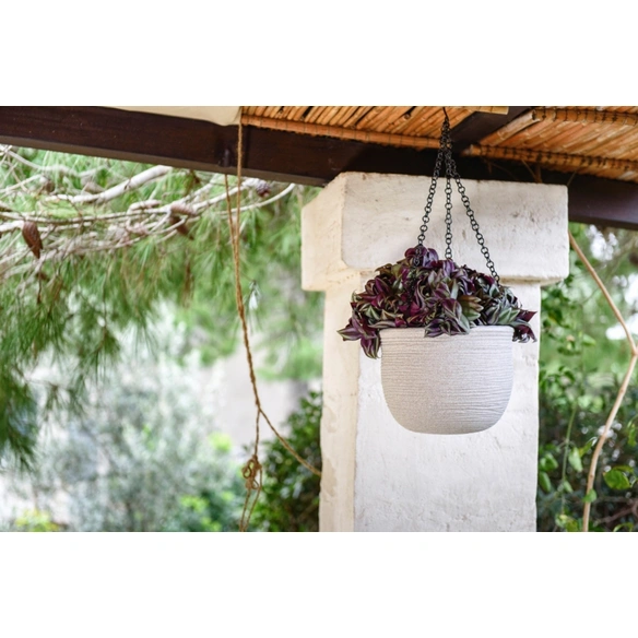 Hängeampel »Shabby«, Ø x H: 25 x 19 cm, creme, Kunstoff