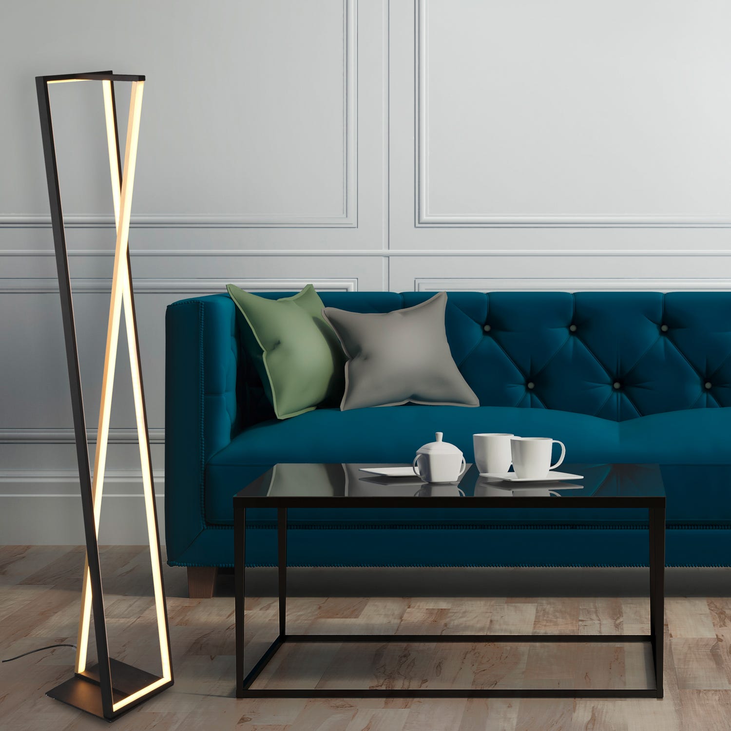 Lampada da terra LED Edge Trio