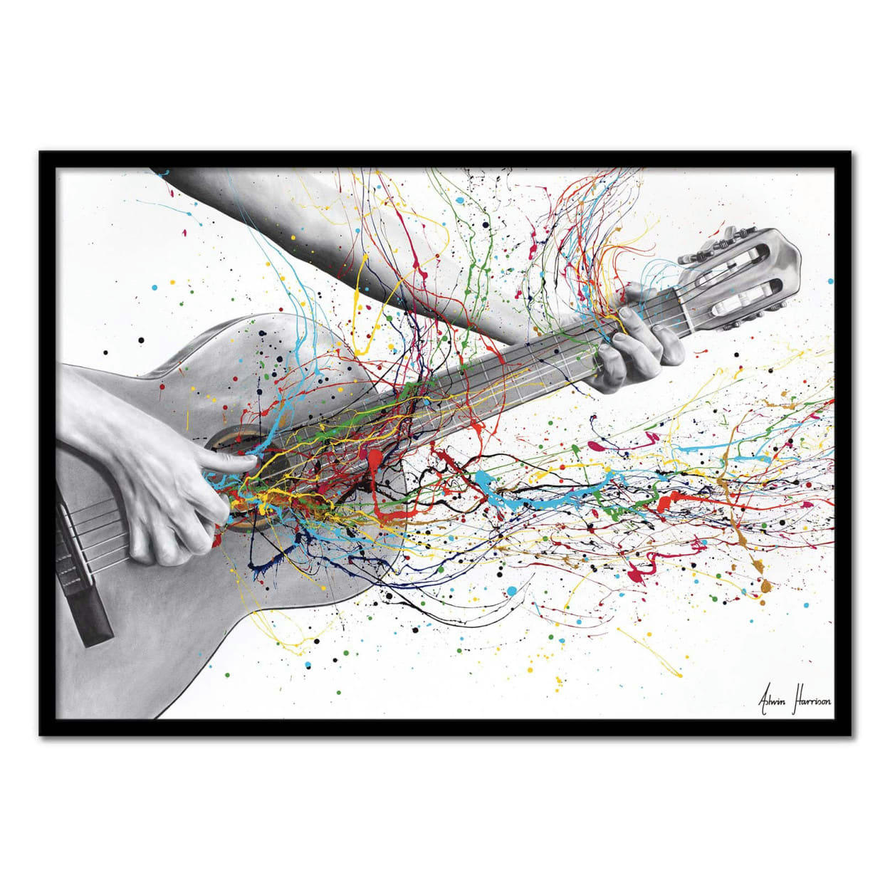 ASHVIN HARRISON - ACOUSTIC GUITAR SOLO - ASHVIN HARRISON - Affiche d'art 30 x 40 cm
