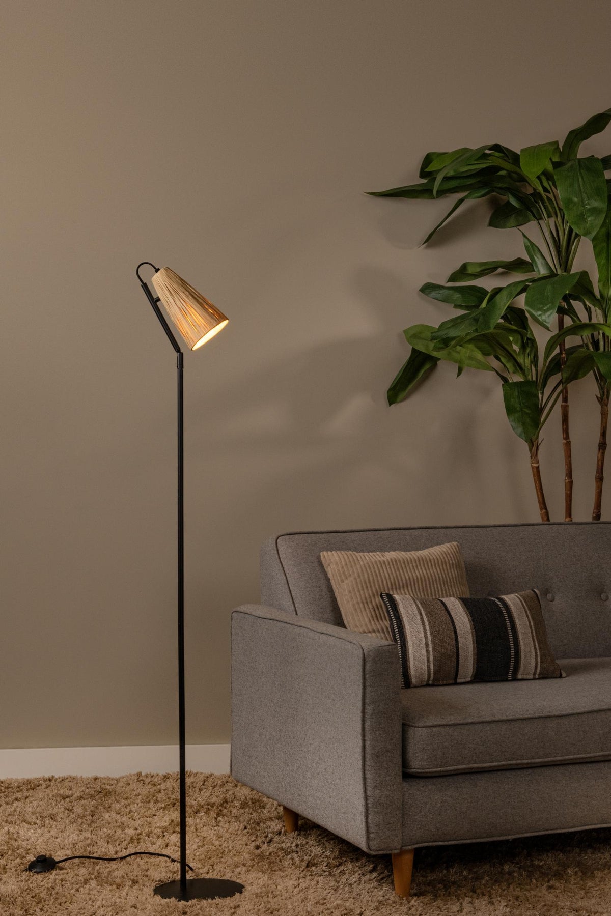 Lucide vloerlamp BENSEN - 1xE14 - Naturel