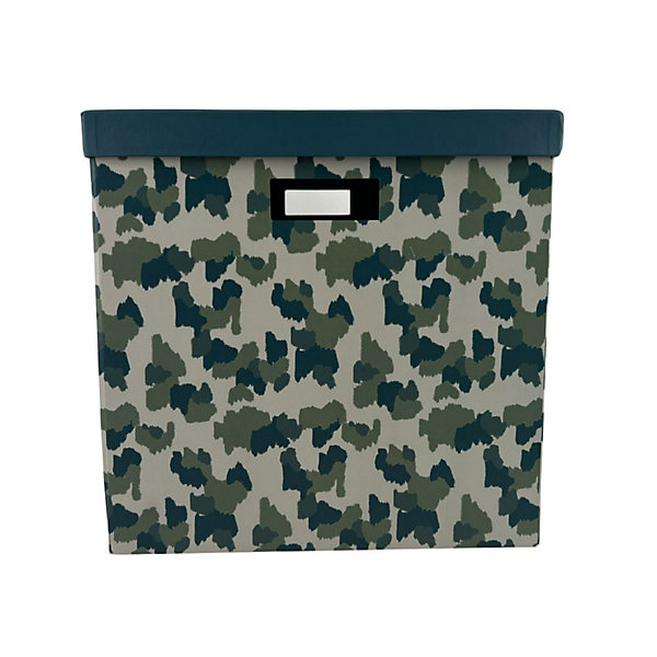 Boîte de rangement en carton avec couvercle Norasia motif camouflage